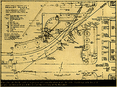 Dealey Plaza Firing Paths Schematic by architect Robert Cutler